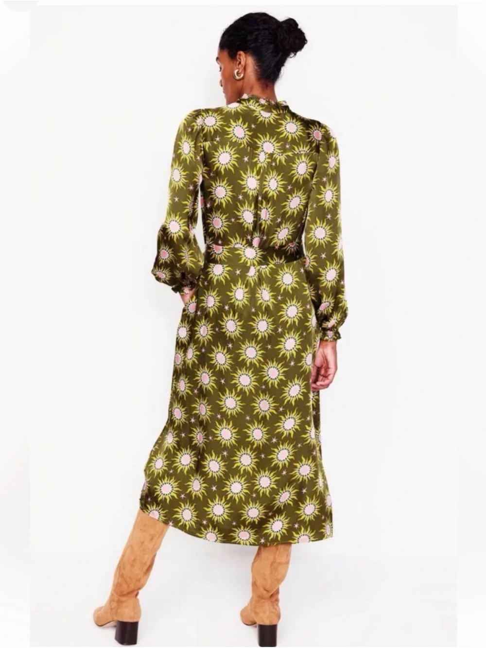 Boden Jasmine Satin Midi Dress - Picture 2 of 16